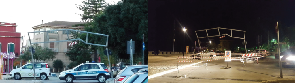 Delimitatore di altezza quasi abbattuto in Piazza Bagolino ad Alcamo - Alqamah